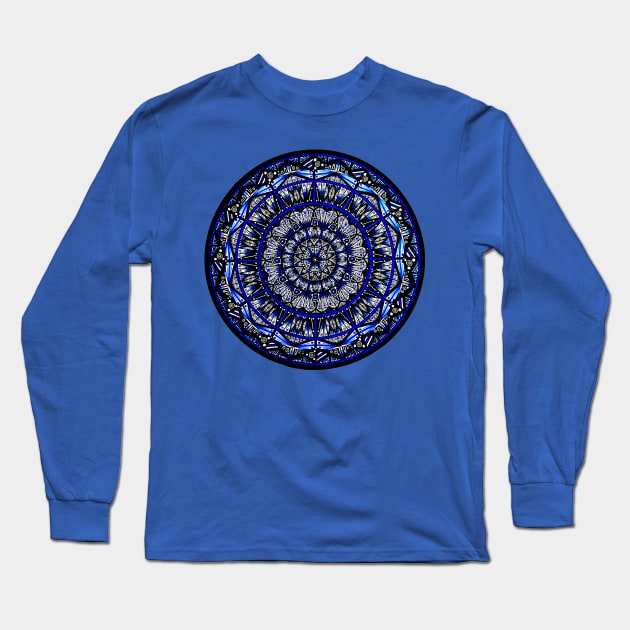 Lapis Lazuli Mandala Long Sleeve T-Shirt by Bobblehead1337 Art